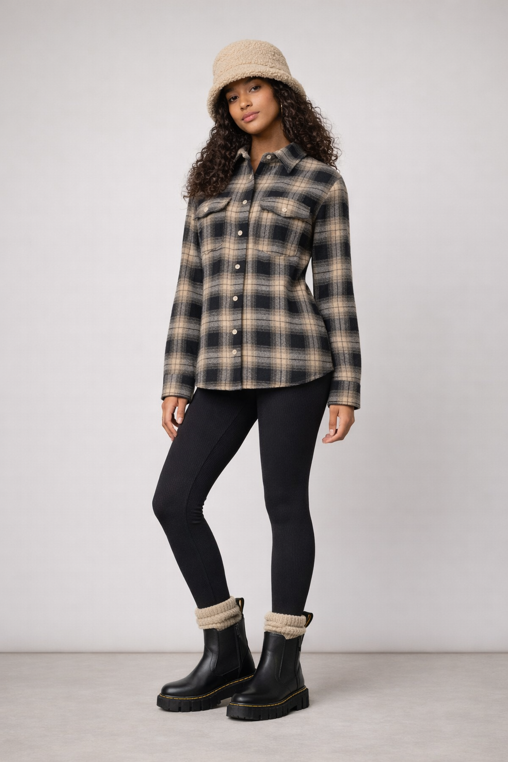 Plaid Double Pocket Button Up Shirt