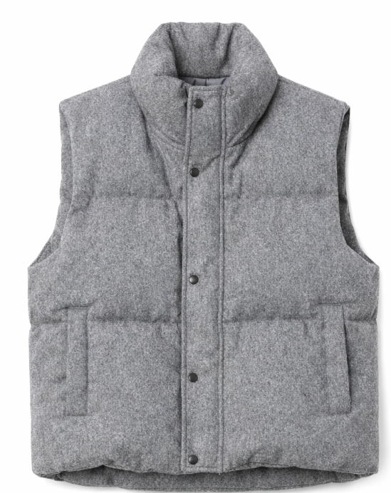 Heather Grey Cotton Down Vest