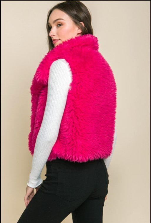Faux Fur Sleeveless Jacket