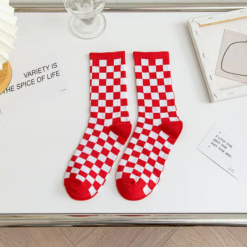Red & White Checkered Socks