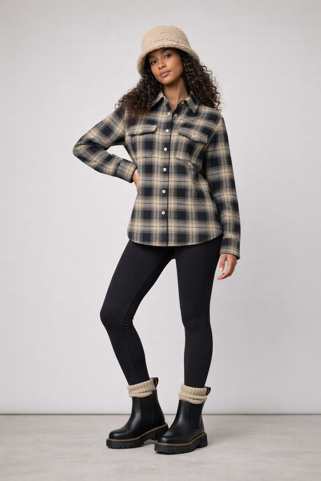 Plaid Double Pocket Button Up Shirt