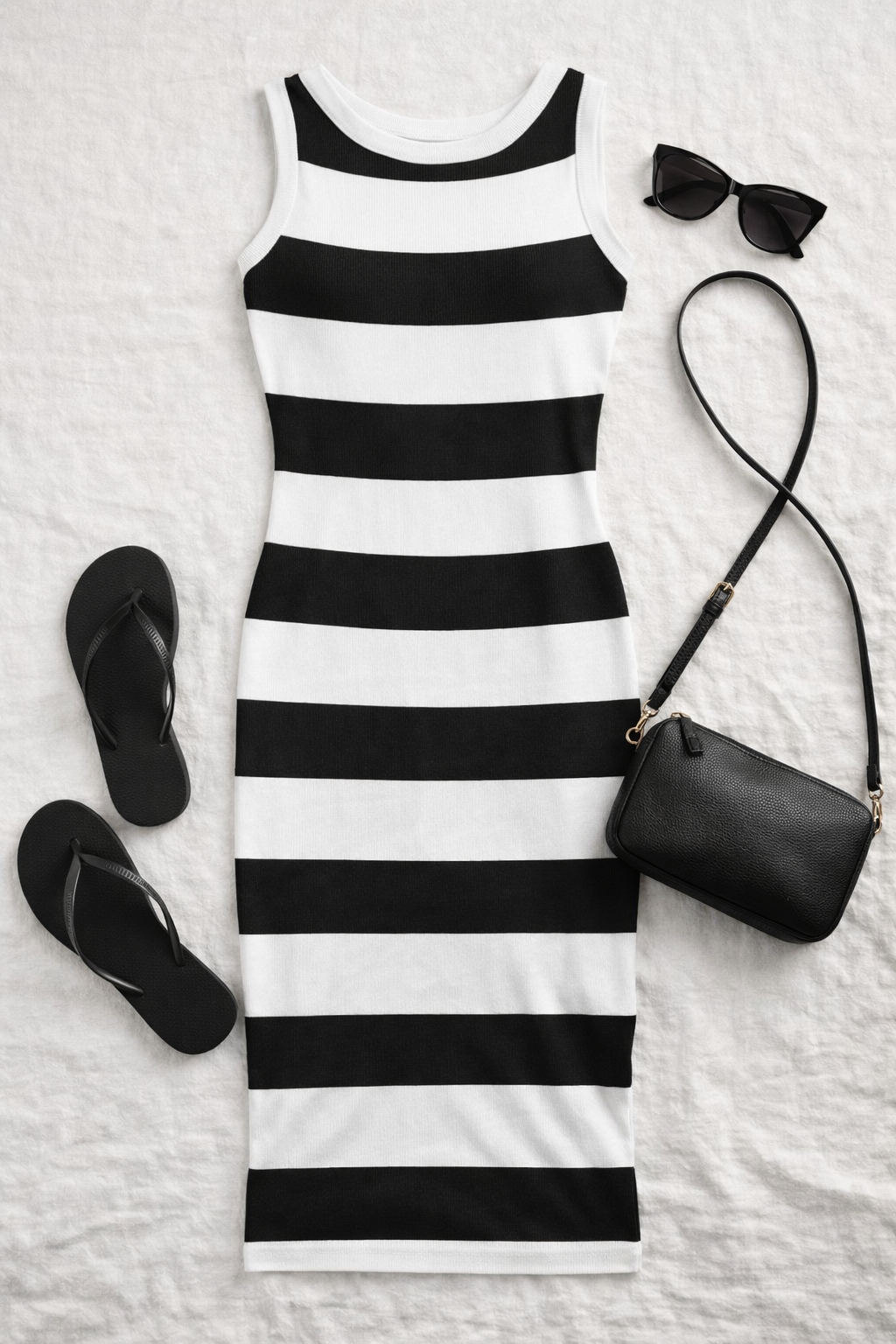 Blake & White Stripe Midi Tank Dress