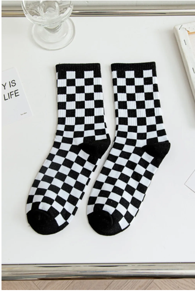 Black & White Checkered Socs