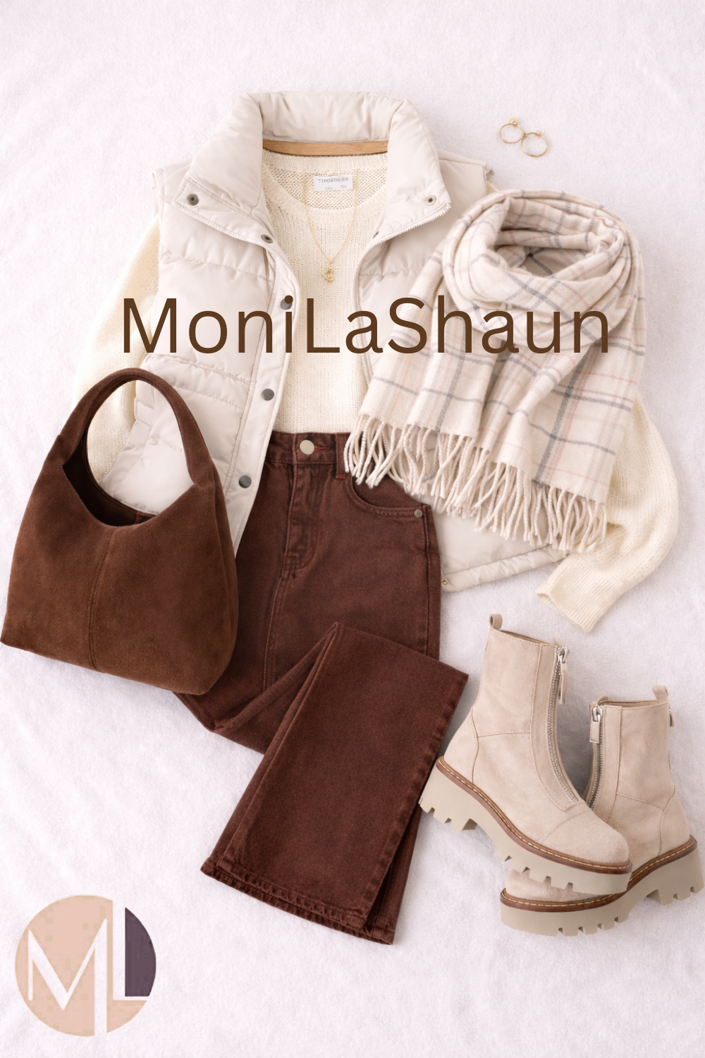 Cream Down Vest