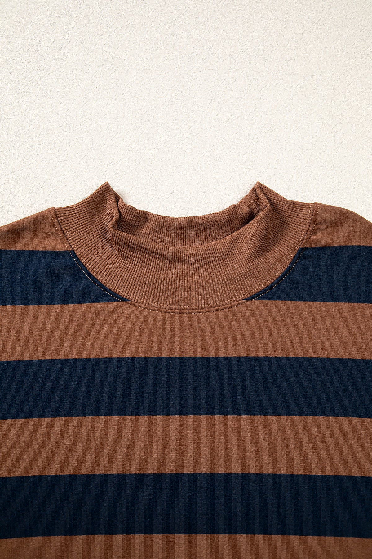 Brown Stripe Color Block Sweatshirt