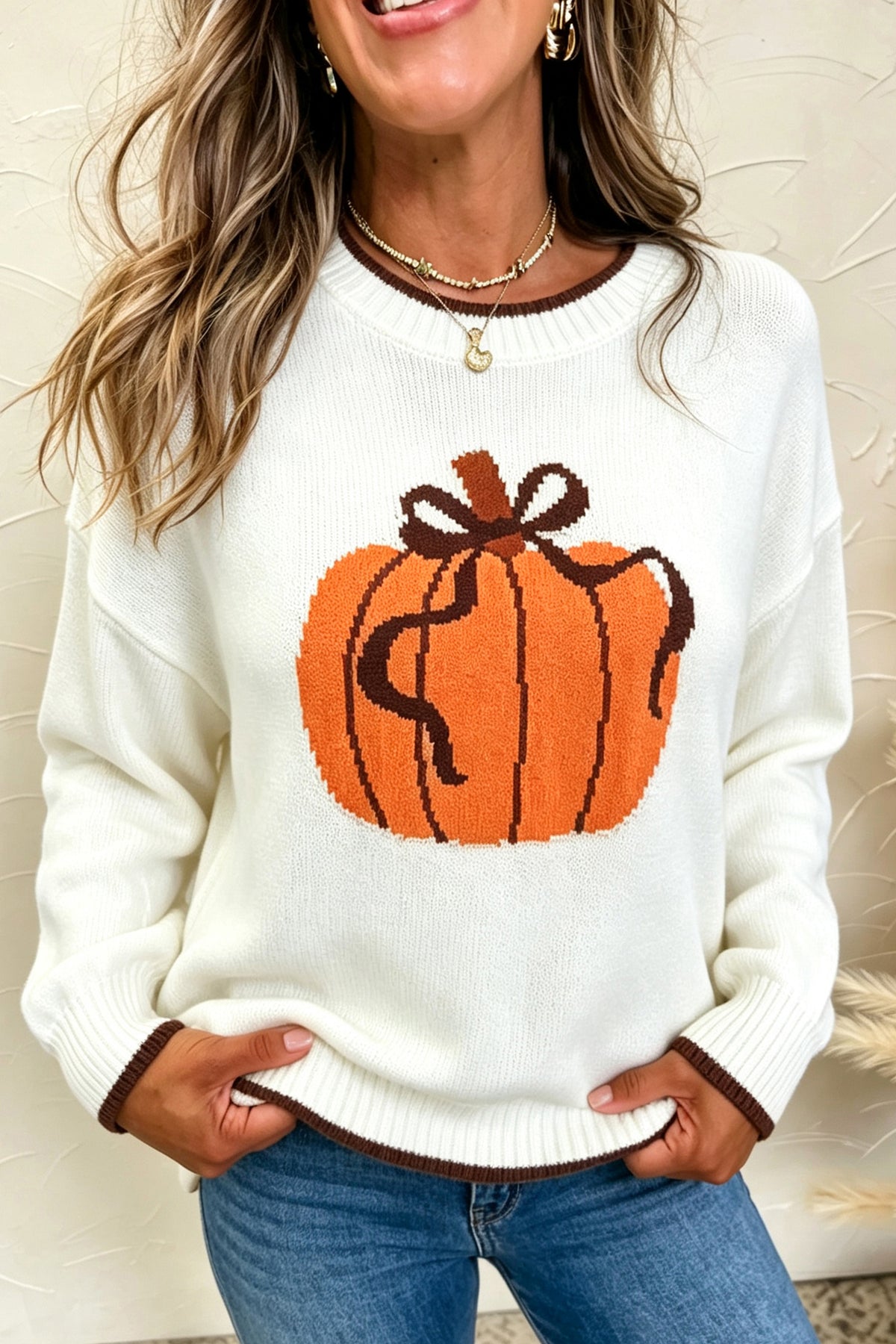Cozy Pumpkin Knit Sweater