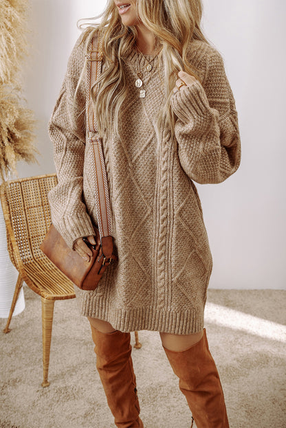 Parchment (Beige) Cable Knit Sweater Dress