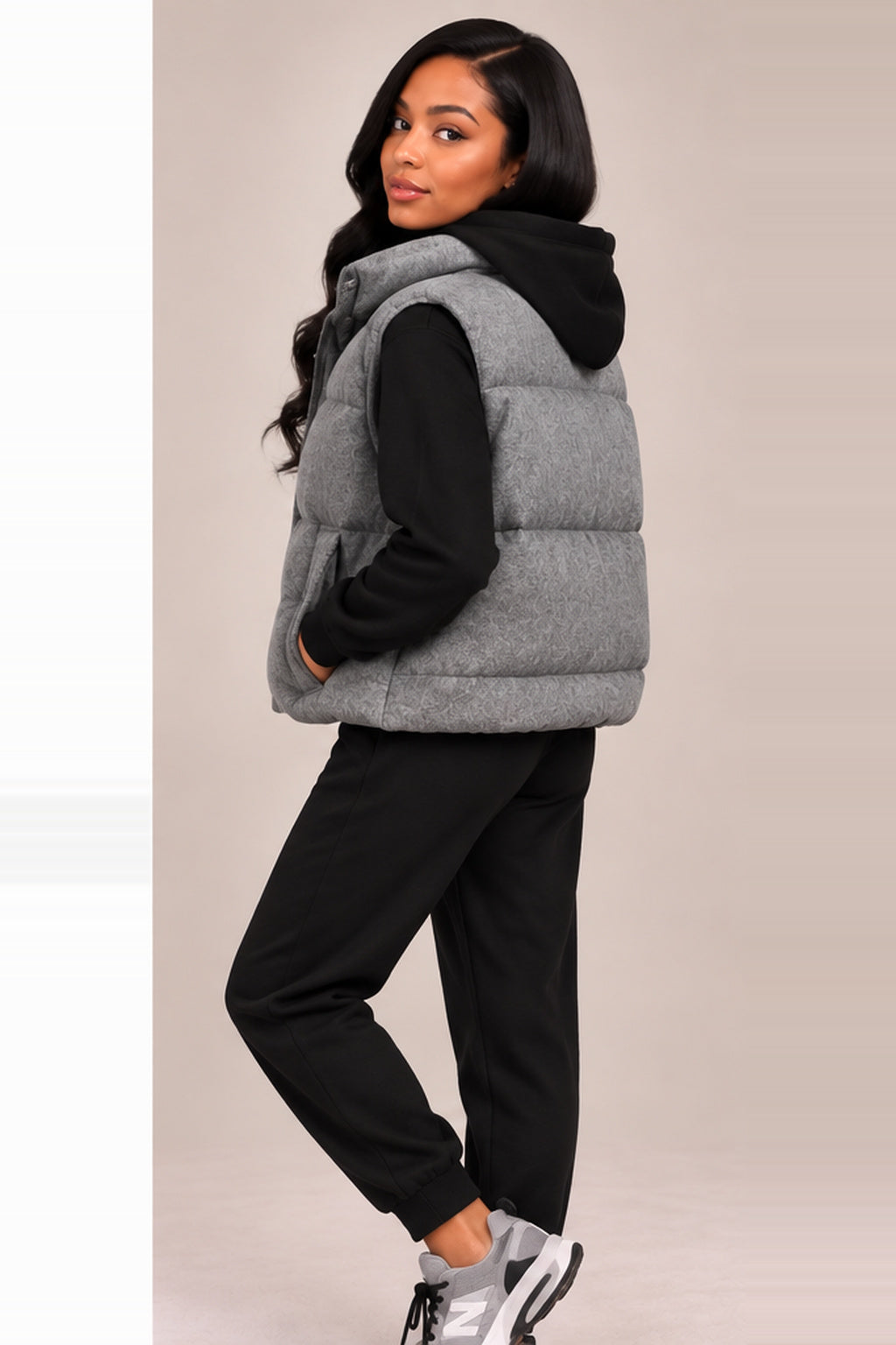 Heather Gray Quilted Puffer Vest