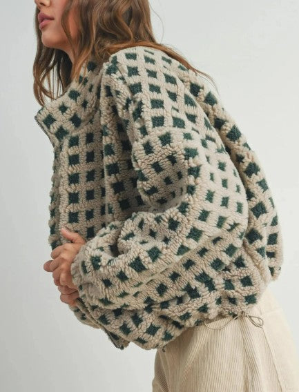 Taupe Fuzzy Sherpa Jacket