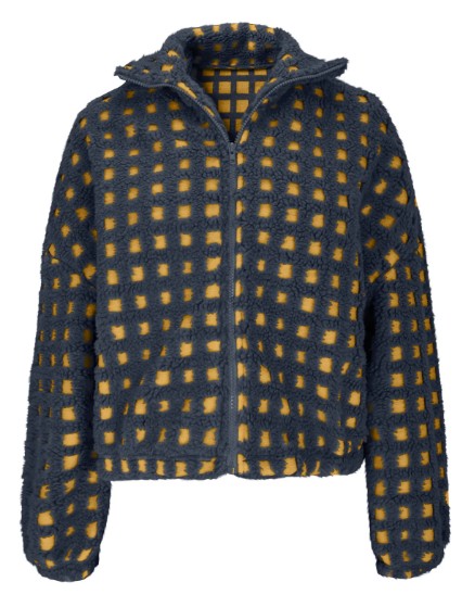 Navy Fuzzy Sherpa Jacket