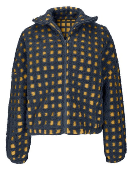 Navy Fuzzy Sherpa Jacket