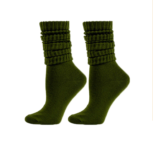 Military Green Slouchy Socks