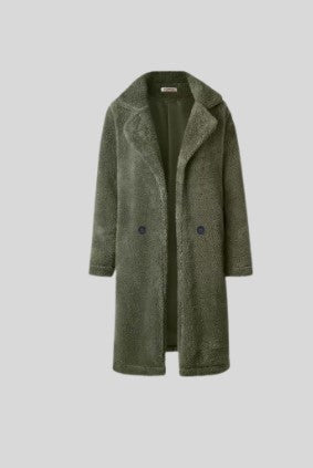 Army Green Lapel Coat Lamb Velvet Double Sided