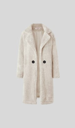 Apricot Lapel Coat Lamb Velvet Double Sided