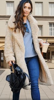 Lamb Velvet Lapel Coat