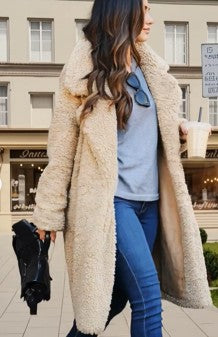 Apricot Lapel Coat Lamb Velvet Double Sided