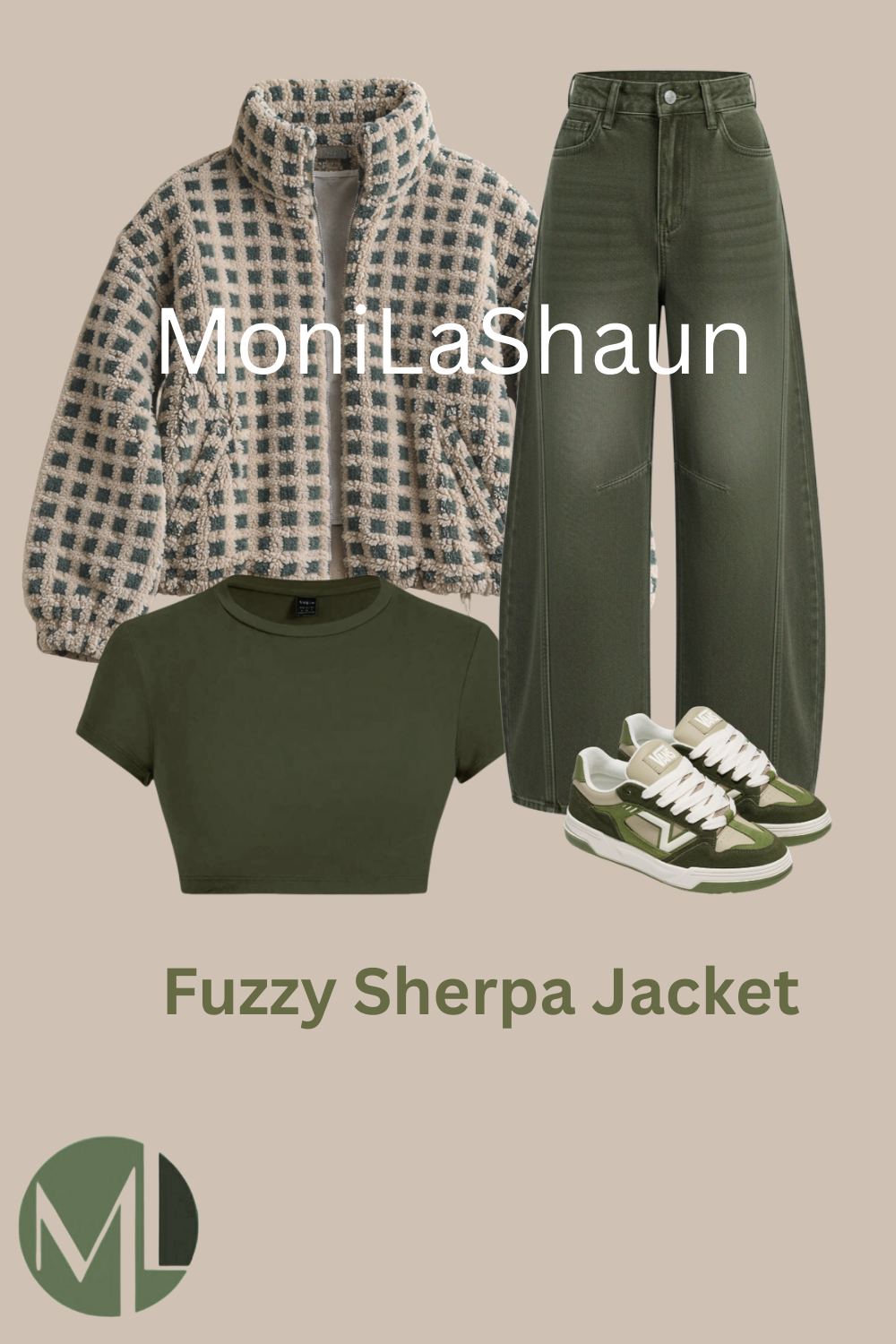 Taupe Fuzzy Sherpa Jacket