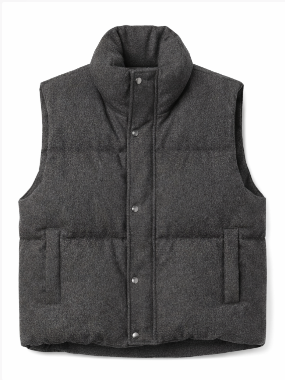 Charcoal Grey Cotton Down Vest