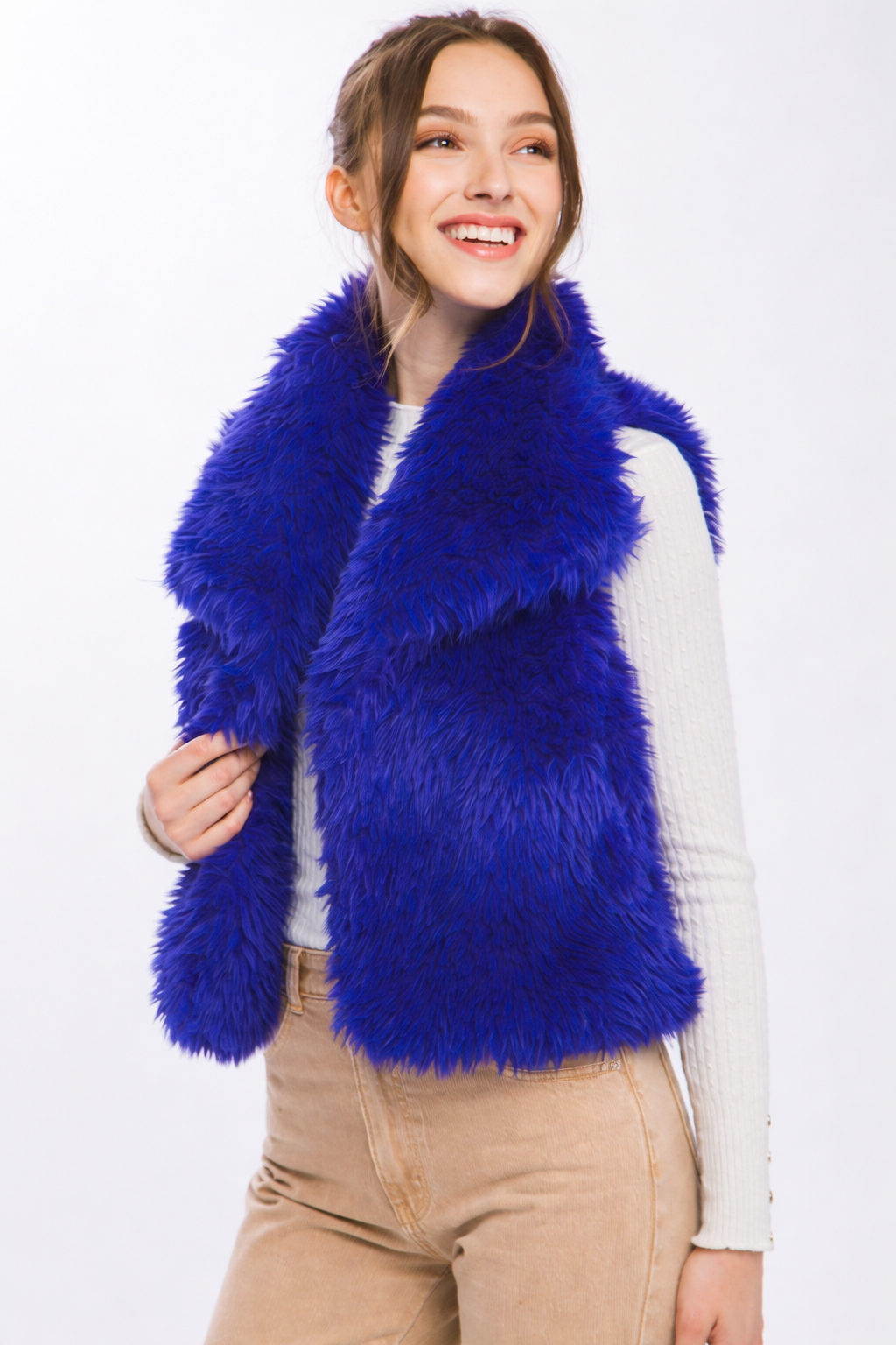 Faux Fur Sleeveless Jacket