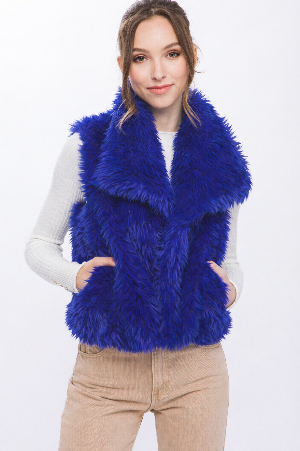 Faux Fur Sleeveless Jacket