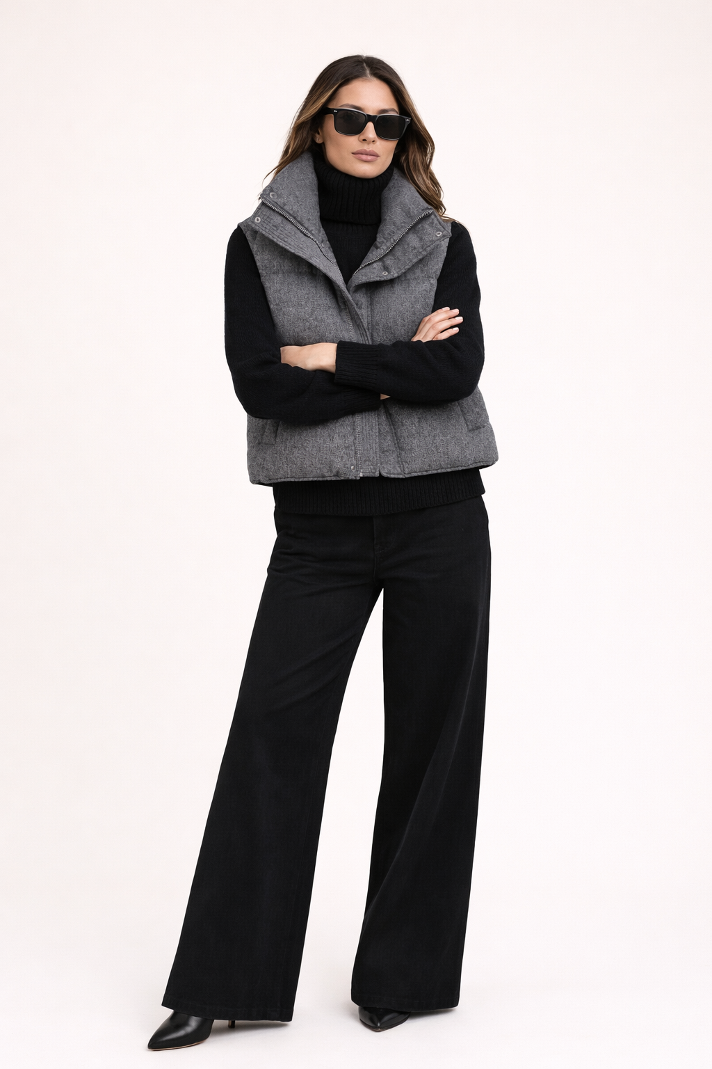 Charcoal Grey Cotton Down Vest