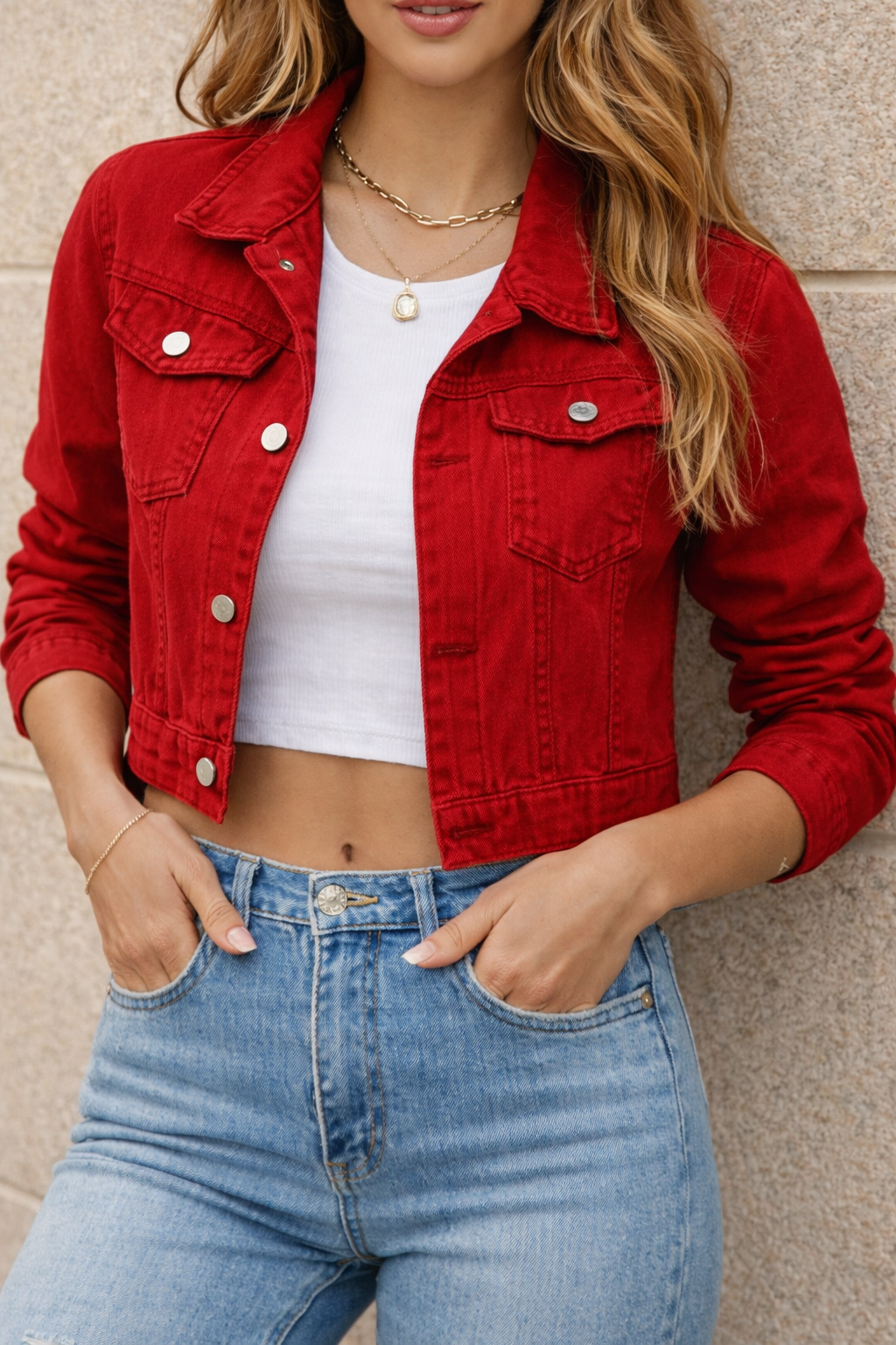 Red Denim Jacket